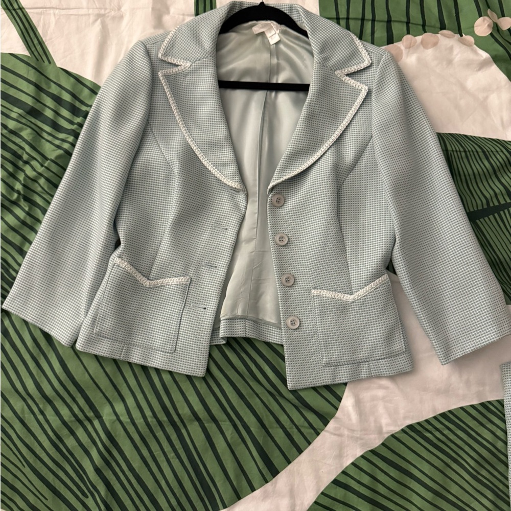 Vintage London Fog Baby Blue Blazer and Pencil Skirt Set